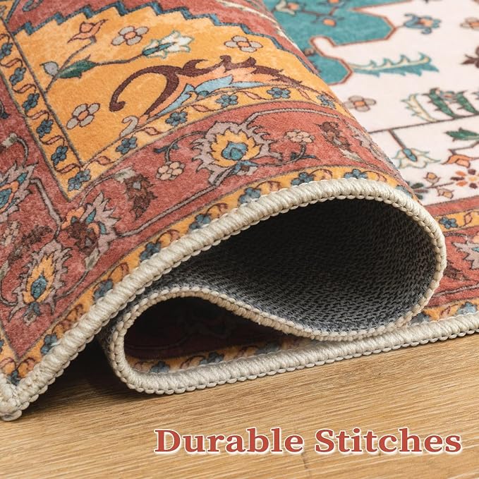 SERISSA 8x10 Washable Non Slip Boho Area Rug - Image 7