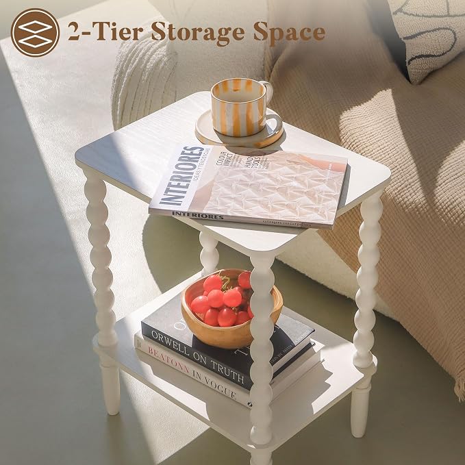 Fultyle White End Table, Small Side Table - Image 5