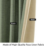 MIULEE 100% Blackout Linen Curtains 42 x 72 Inch Olive Green 2 Panels | Thermal - Image 6