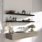 YYWUOJJ Wood Floating Shelves for Wall Decor, Rustic Wall Shelves for Bedroom - Image 3