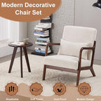 Beige Midcentury Modern Accent Chair - Image 3