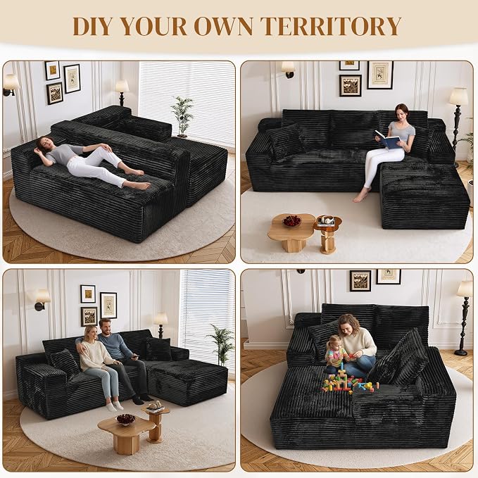 108" L Shaped Boneless Sectional Couches - Image 7