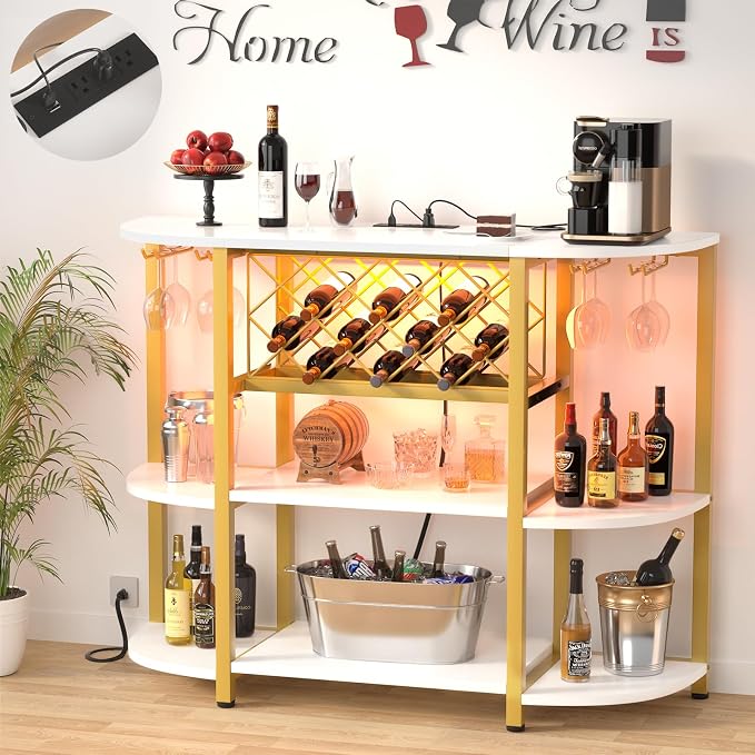 Unikito 4-Tier Metal Coffee Bar Cabinet - Image 2