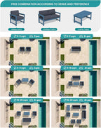 SERWALL Blue HDPE Outdoor Loveseat - Image 8