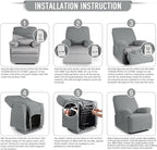 TAOCOCO Oversized Recliner Chair Covers, 1 Seater Streach Recliner Covers Soft - Image 6