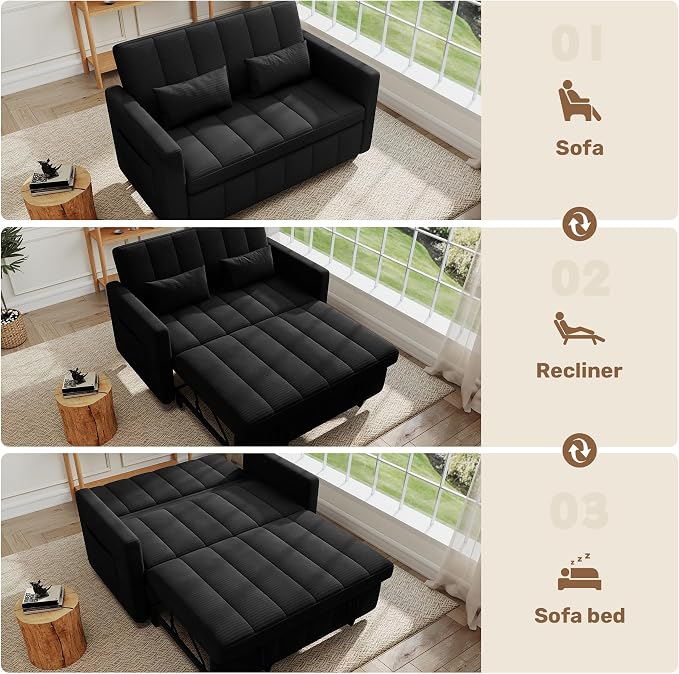 Nebuaegis Sleeper Sofa Bed, 3-in-1 Convertible Pull Out Couch - Image 8
