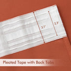 MIULEE Fall Burnt Orange Back Tab Blackout Curtains 52"x102" Length 2 Panel | - Image 4