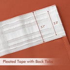 MIULEE Fall Burnt Orange Back Tab Blackout Curtains 52"x90" Length 2 Panels | - Image 4