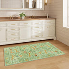 DUKINO 2x5 Rug for Hallway, Washable Animal Runner Rug Non Slip Light Green | - Image 6