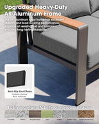 Outdoor Aluminum Patio Furniture Set 11 Seats, Patio Sectional Corner Couch Set - Image 5
