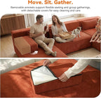 MONVANE 141" U Shaped Cloud Sectional Couch - Image 5