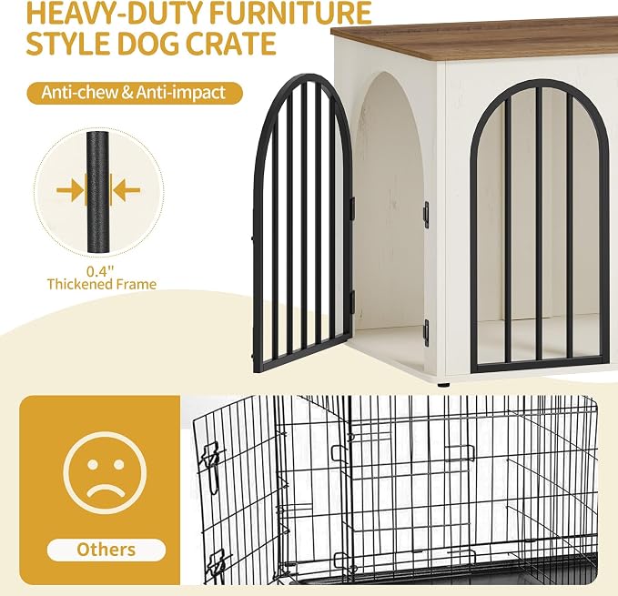 Hzuaneri 26.8'' Wooden Dog Crate Furniture, Indoor Dog Kennel Dogs Cage - Image 6