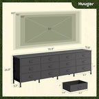 Huuger 70 Inch Black Dresser for Bedroom, TV Stand for 65, 80 Inch TV, 12 - Image 3