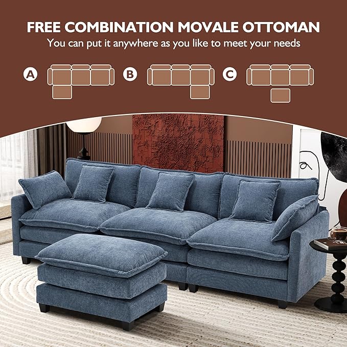 Ihanherry 111.4" L Shaped Cloud Sofa - Image 6