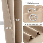MIULEE Blackout Curtains for Bedroom 2 Panels 40 x 63 Inch Long Beige | Thermal - Image 4