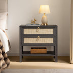 SICOTAS Night Stand with Drawers and Storage Shelf by SICOTAS