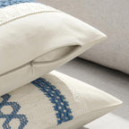 MIULEE Set of 2 Coastal Blue Boho Decorative Pillow Covers 18x18 Inch | - Image 5