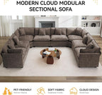 147'' Oversized U Shaped Cloud Sectional Sofa, Chenille Deep Seat Couches - Image 7