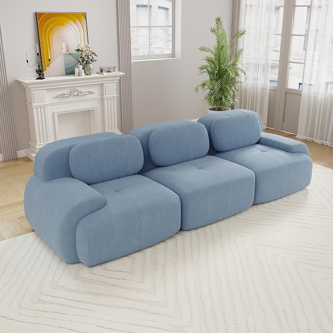 Boneless Sectional Couch, No Assembly Required, 117.3” Modular Cloud Sofa by ModonChicSofasCouches