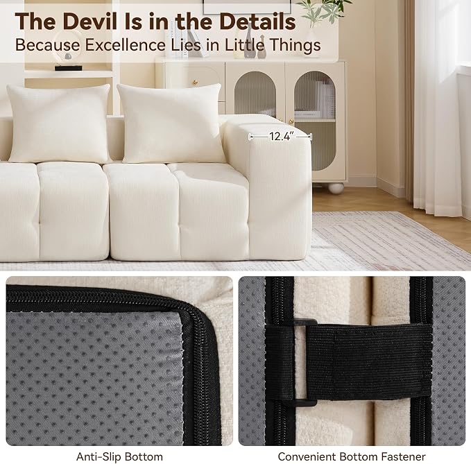 160" Boneless U-Shaped Sofa Couch - Image 3