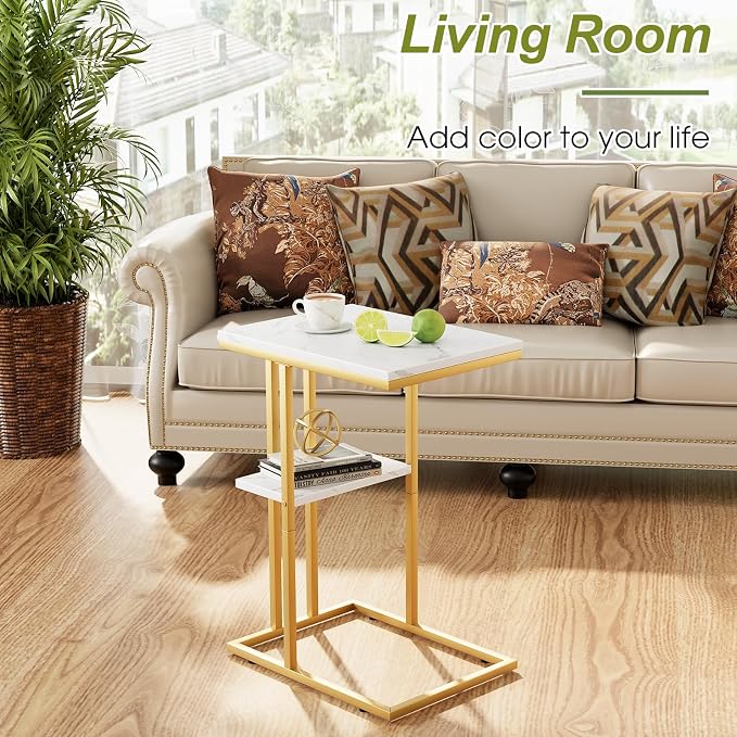 C Shaped End Side Table, Couch Sofa Table - Image 6