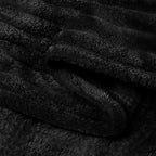 BEDELITE Ribbed Jacquard Black Fleece Throw Blanket - Image 9