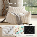 Giant Plush Bean Bag Chair for Adults - Image 3