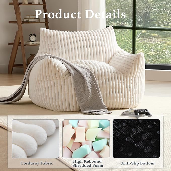 Giant Plush Bean Bag Chair for Adults - Image 3