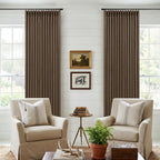 Dutch Cocoa 105 Inch Long Thick Linen Pinch Pleated 100% Blackout Curtains | - Image 9