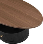 Modern Oval Coffee Table Set of 2, Wood Living Room Accent Coffee Table and - Image 6