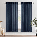 MIULEE Navy Blue Linen Curtains 52x72 Inch 2 Panels by MIULEE