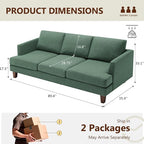 Busaurus Green 3 Seater Mid Century Modern Sofa, Comfy Furniture - Image 2