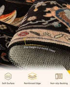 RELEANY Washable Area Rug, Round 10ft, Water Repellent, Pet Friendly, Vintage - Image 4