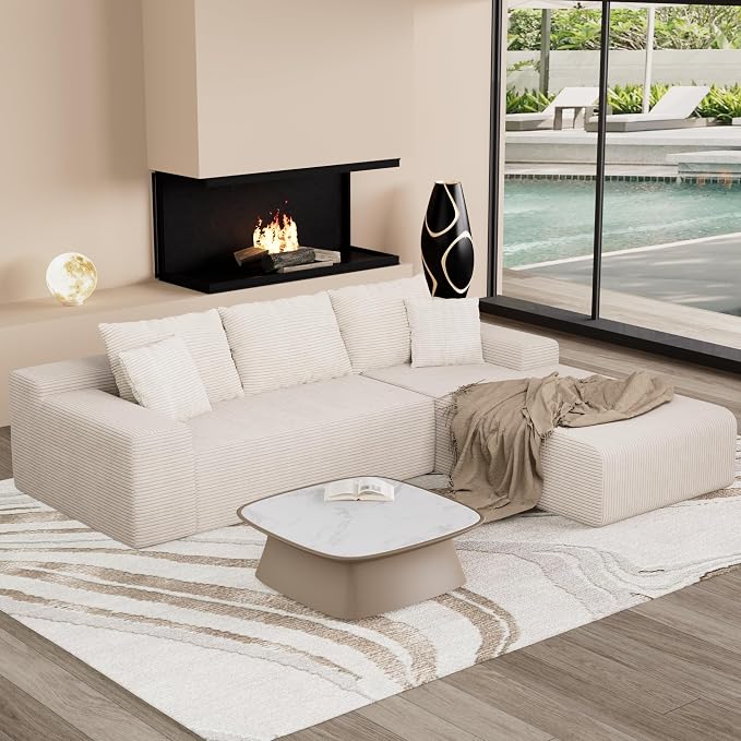 105" Convertible Sectional Couch by Unknown