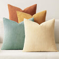 MIULEE Soft Corduroy Decorative Throw Pillow Covers Orange Teal 18x18 | Set of 4 by MIULEE
