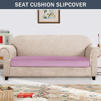 Stretch Cushion Cover, Soft Velvet Plush Cushion Slipcovers Loveseat Sofa - Image 2