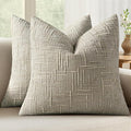 MIULEE Chenille Textured Throw Pillow Covers Light Brown 20x20 Set of 2 | by MIULEE