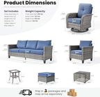 ovios 9 Pieces Patio Furniture Set, Outdoor Wicker Sofa Couch - Image 9