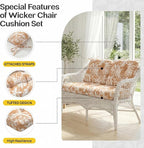 1 MIDDLE ONE Wicker Chair Cushions 3 Pieces Set - Image 5