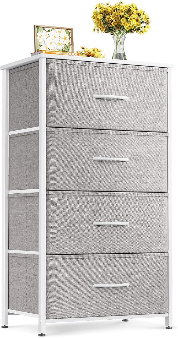 ODK Dresser for Bedroom with 4 Storage Drawers, Small Dresser Chest of Fabric by ODK