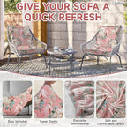 CALBODE 12 Pcs Stretch Outdoor Seat Cushion Covers, Washable Reusable, - Image 3