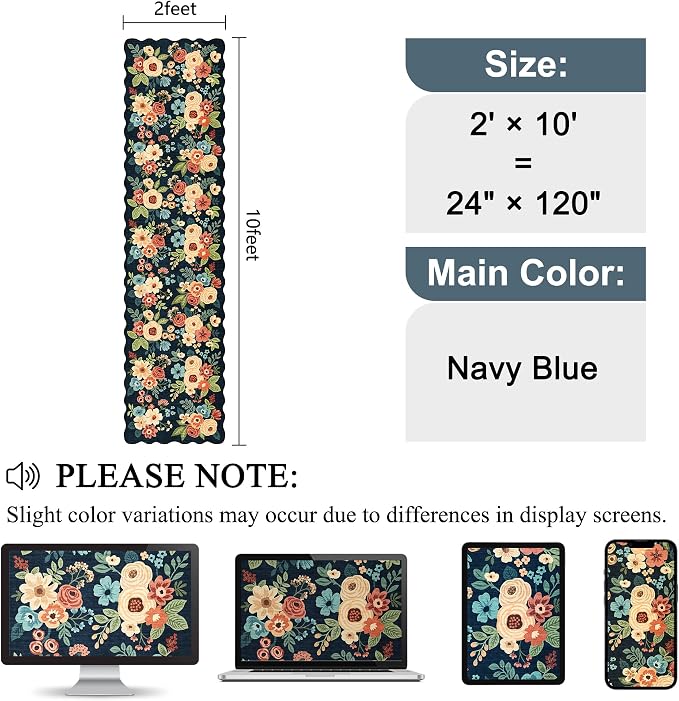 DUKINO 2x10 Runner Rug for Hallway, Washable Kitchen Rugs, Low Pile, Soft - Image 2
