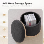 PINPLUS Round Ottoman with Storage Set of 2, Storage Ottoman with Tray - Image 5