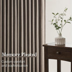 95 Inches Long Pleated Sheer Curtains, Dark Linen Blended Light Filtering - Image 3