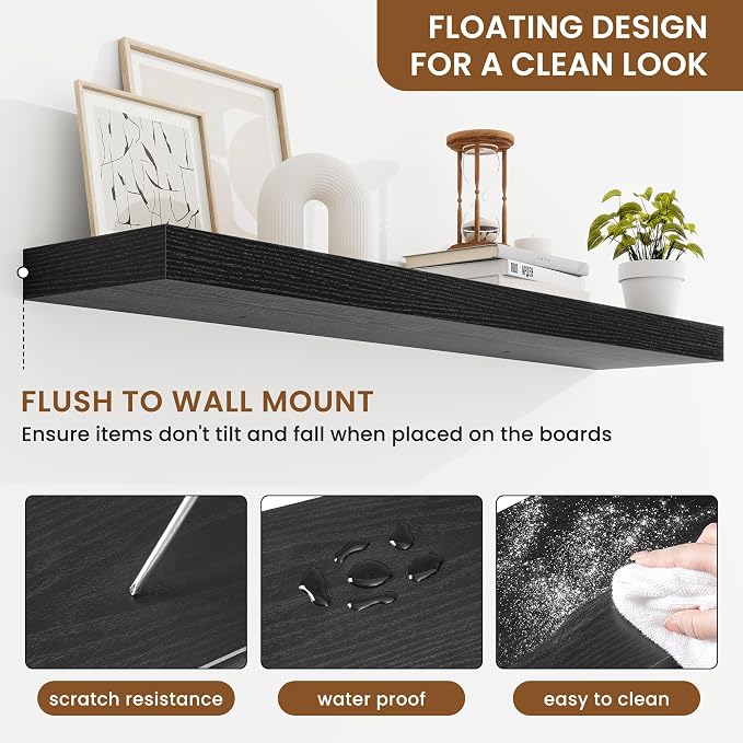 fuqing Floating Shelves for Wall, Wall Mounted Wood Floating Shelf - Image 5