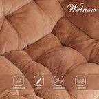 Welnow Lazy Chair with Ottoman, Modern Accent Chair with Armrests and a Side - Image 9