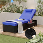 PeakPursuit Patio Lounge Chairs, Outdoor PE Wicker Chaise Lounge Set of 2 - Image 4