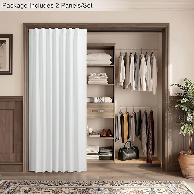 Complete Blackout Curtains White 80 Inches Long Kitchen Curtain Custom Drape - Image 6