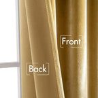 MIULEE Velvet Curtains 52x96 inches 2 Panels Gold Blackout Curtains | Luxury - Image 7