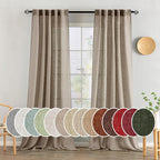 MIULEE Taupe Grey Linen Curtains 52x90 Inch Long 2 Panels by MIULEE